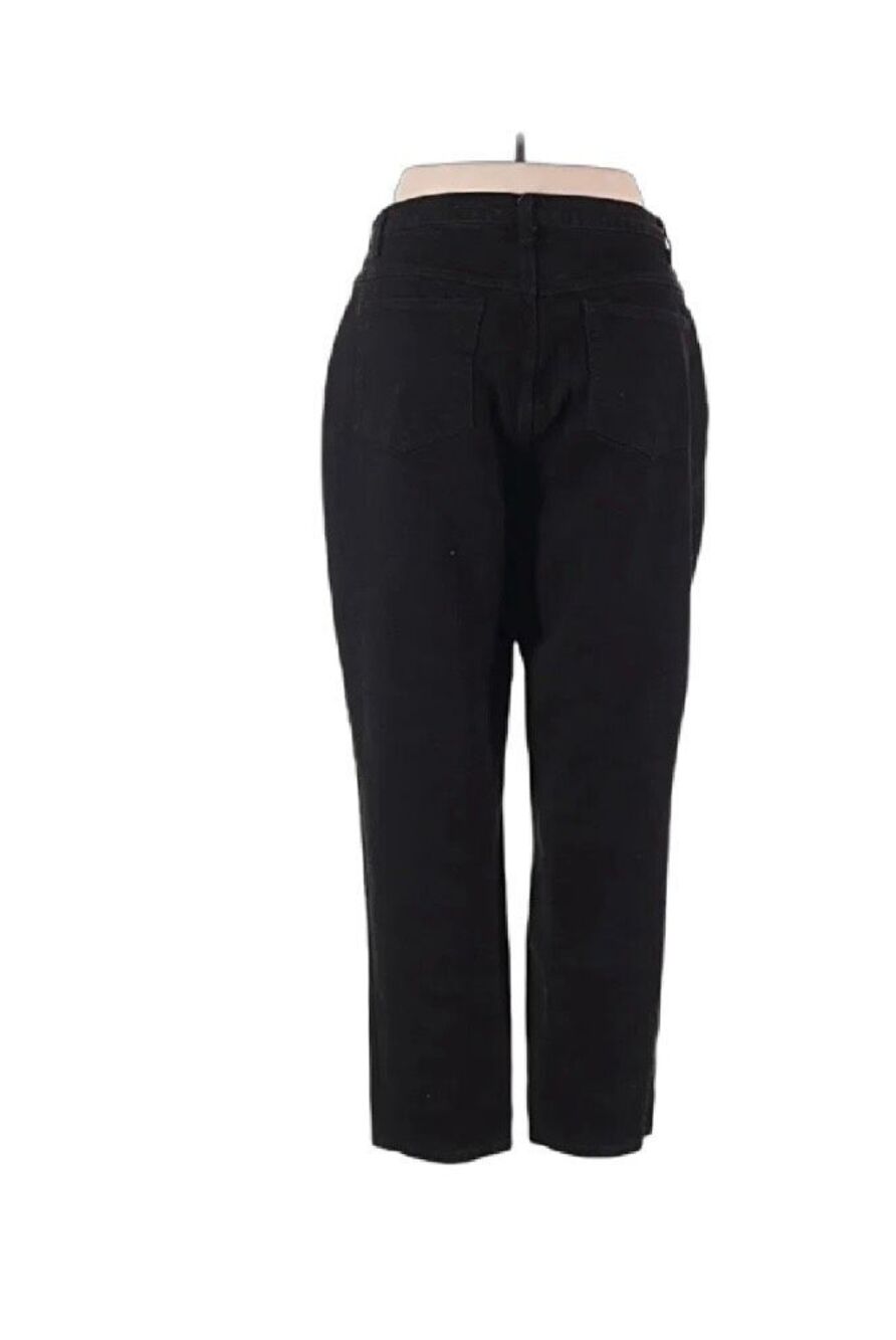 Just My Size Black Classic Fit Twill Pants Womens Plus Size 24W Short NEW WITH T